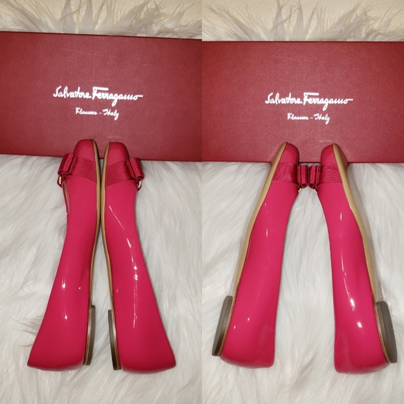 SALVATORE FERRAGAMO VARINA PATENT LEATHER FLATS - Picture 6 of 8